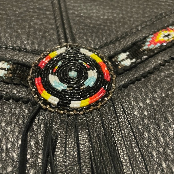 Leather jacket with fringe and beading - Picture 10 of 10